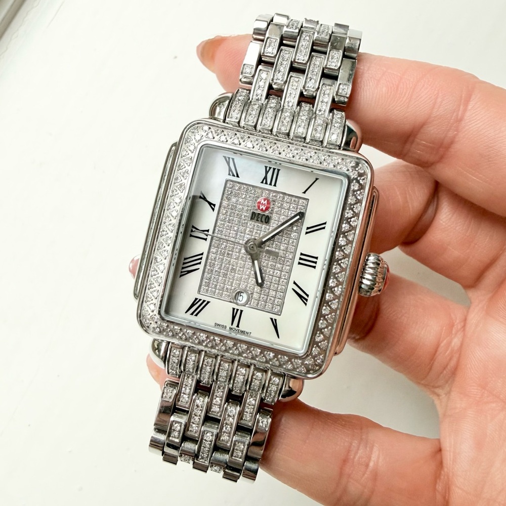 Michele Deco 18MM Diamond Dial Watch & Diamond Bracelet MW06T01A1963 - Picture 4 of 16